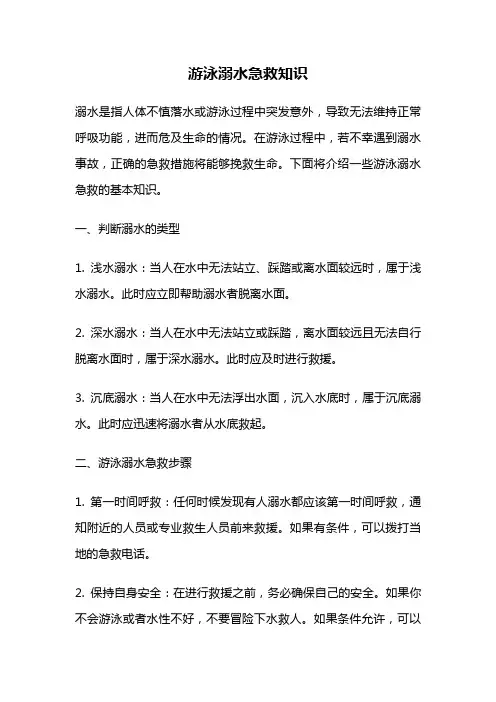 游泳溺水急救知识