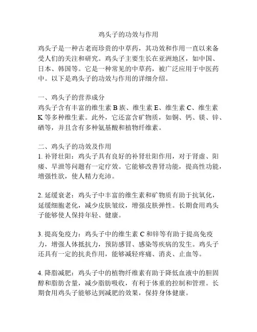 鸡头子的功效与作用