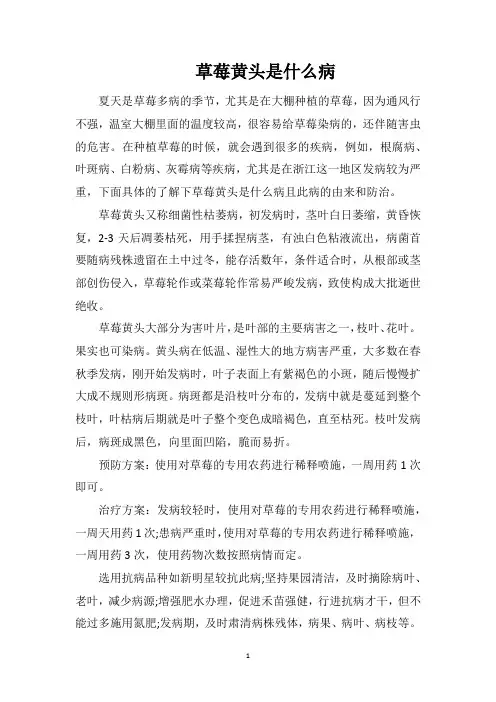 草莓黄头是什么病