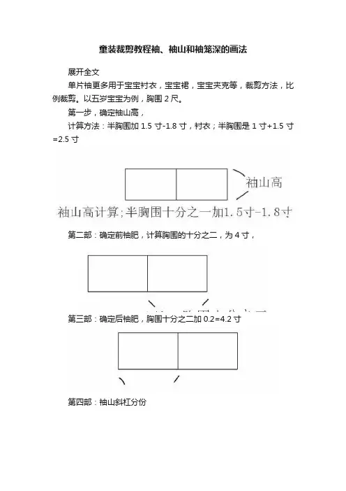 童装裁剪教程袖、袖山和袖笼深的画法