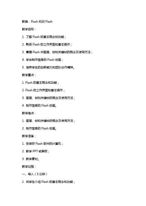 flash初识Flash教案