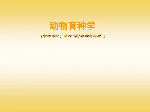 《家畜育种学》10 品系与品种的培育