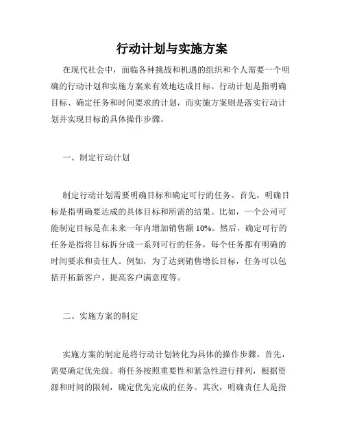 行动计划与实施方案