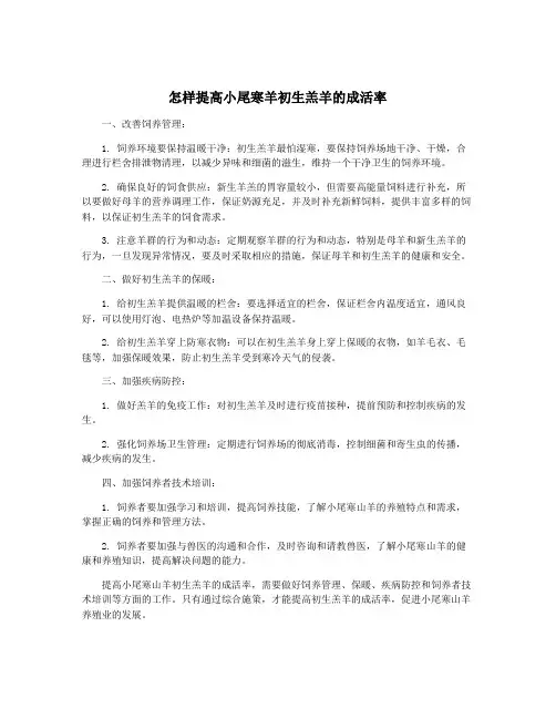 怎样提高小尾寒羊初生羔羊的成活率
