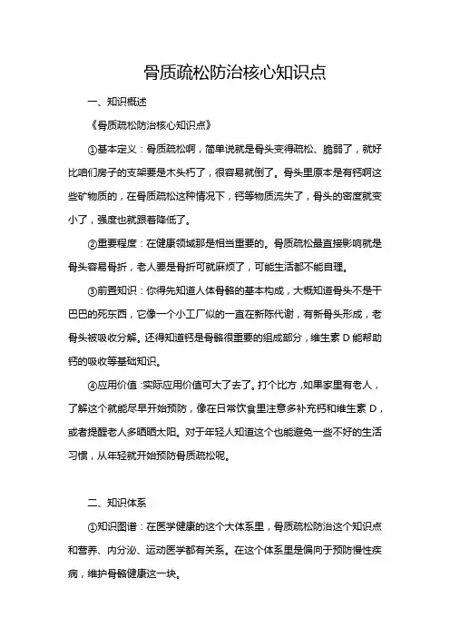 骨质疏松防治核心知识点
