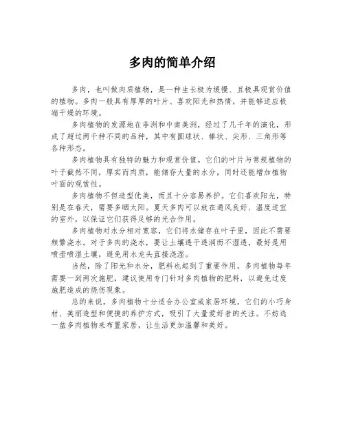多肉的简单介绍
