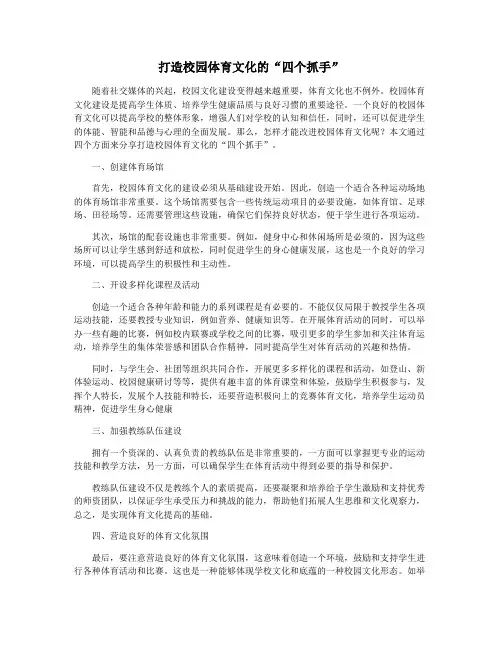 打造校园体育文化的“四个抓手”