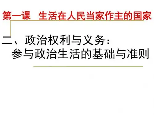 1.2《政治权利与义务参与政治生活的基础和准则》课件(30张ppt)