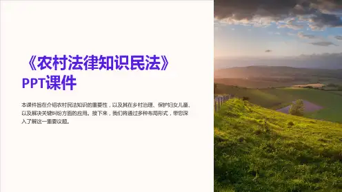 《农村法律知识民法》课件