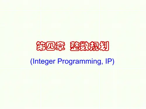 第四章 规划问题