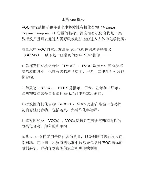 水的voc指标