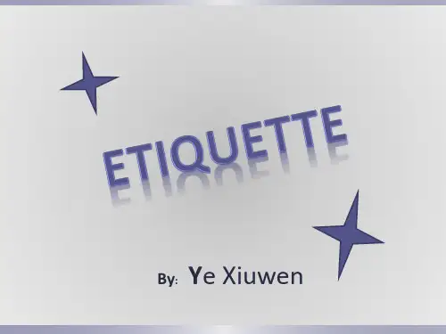 礼仪英文PPT