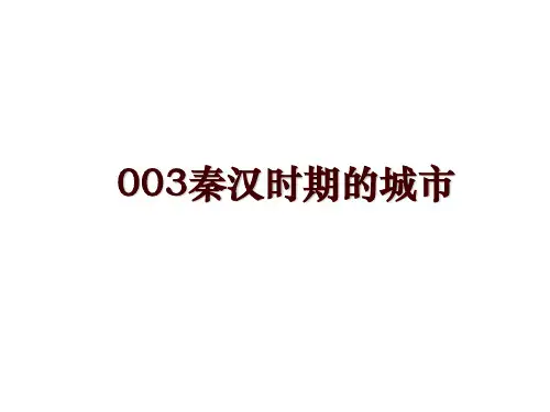 003秦汉时期的城市
