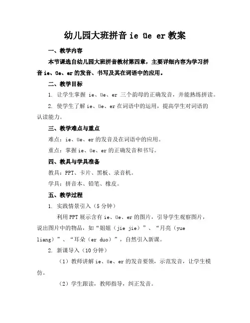 幼儿园大班拼音ieüeer教案