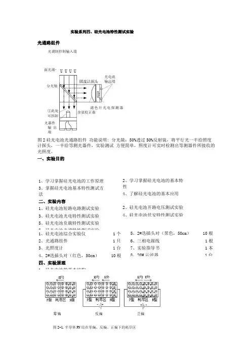 硅光电池特性测试试验