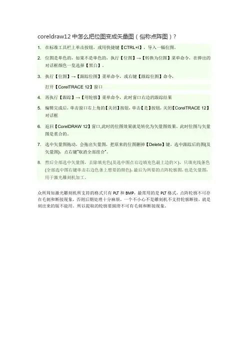 coreldraw12中怎么把位图变成矢量图
