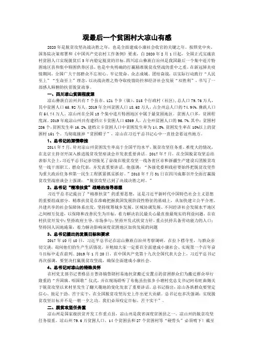 观最后一个贫困村大凉山有感
