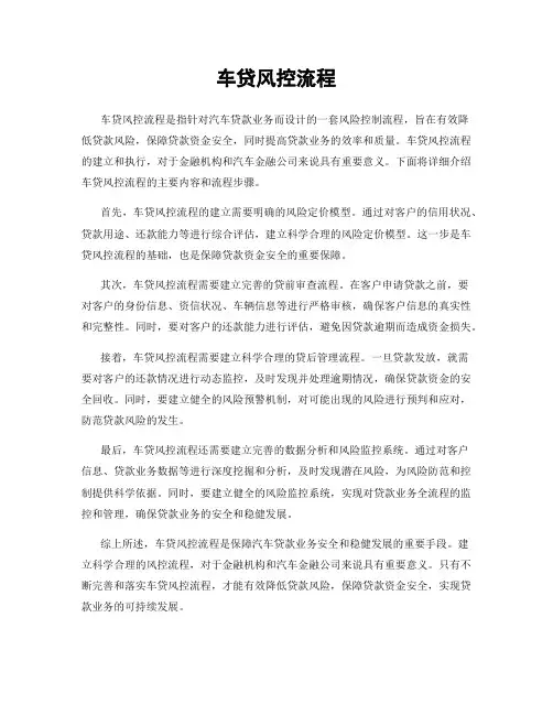车贷风控流程
