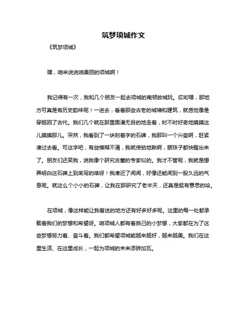 筑梦项城作文