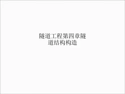 隧道工程第四章隧道结构构造