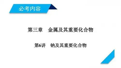 2019年高考化学一轮复习(人教版)课件：第6讲钠及其重要化合物(64张PPT)