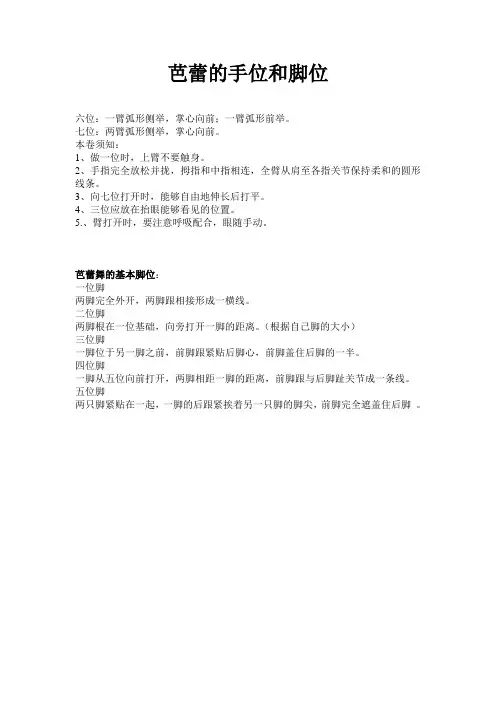 《芭蕾的手位和脚位》微课制作说明
