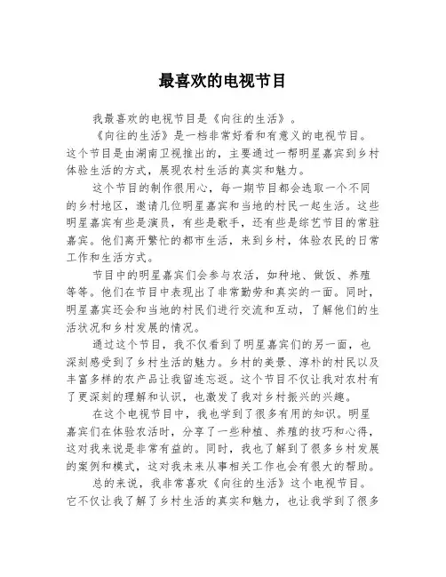 最喜欢的电视节目