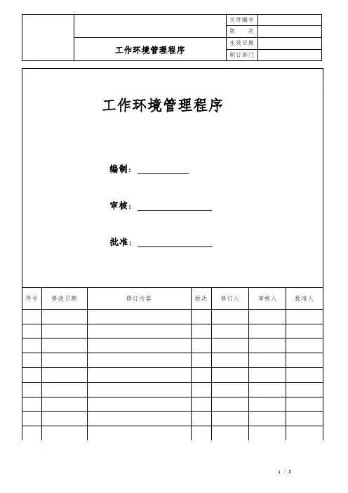 工作环境管理程序