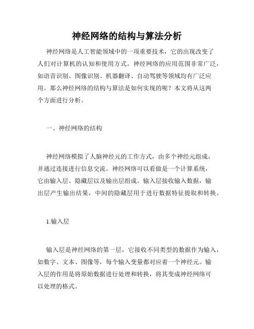神经网络的结构与算法分析