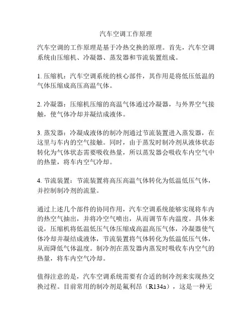 汽车空调工作原理