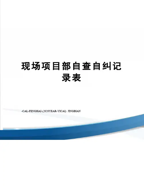 现场项目部自查自纠记录表