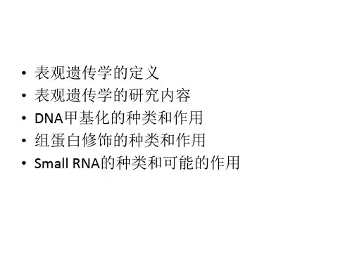 遗传学：表观遗传学教学课件