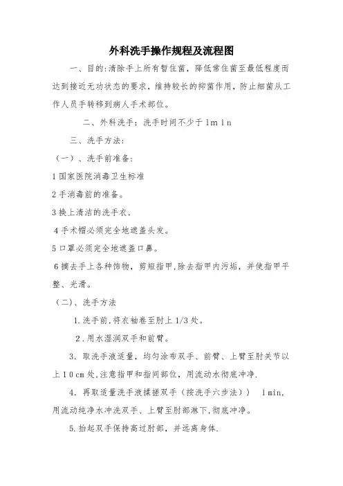外科洗手操作规程及流程图