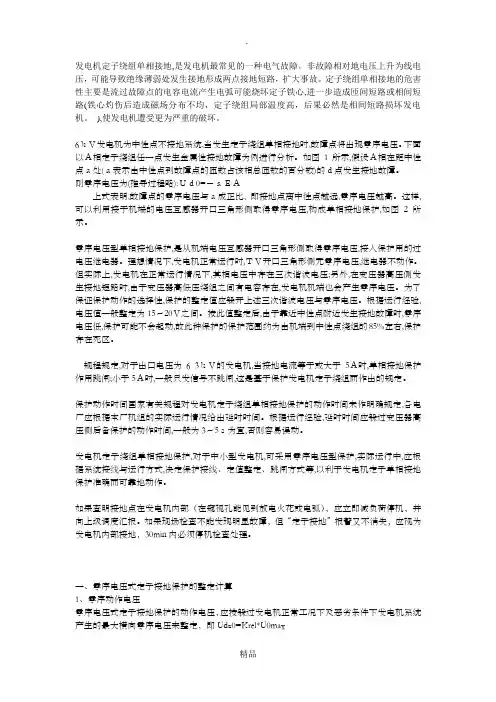 发电机定子单相接地处理
