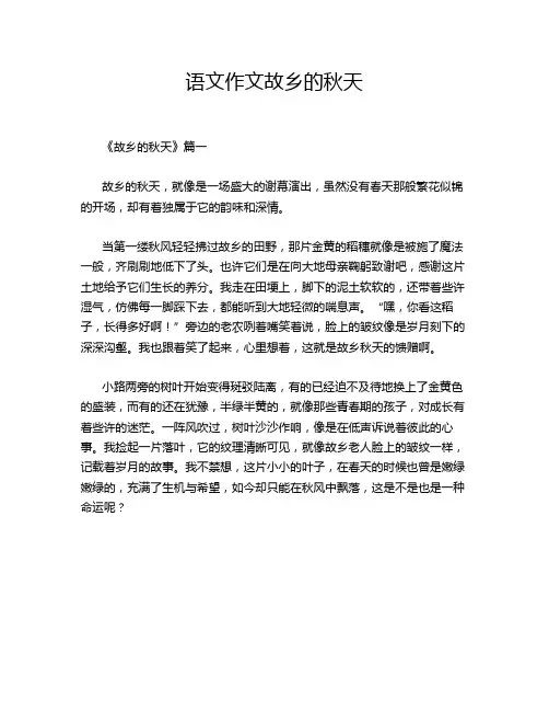 语文作文故乡的秋天