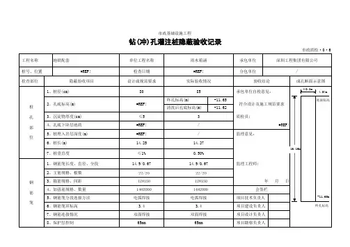 灌注桩隐蔽验收记录范例
