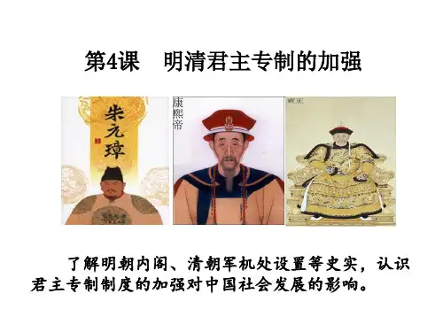 人教版高中历史必修一第一单元 第四课 明清君主专制的加强教学课件共19张PPT
