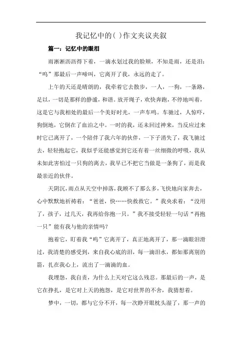 我记忆中的( )作文夹议夹叙