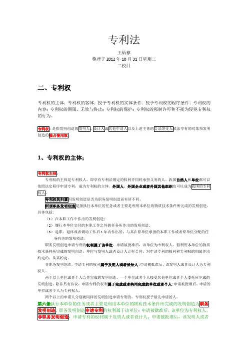 专利法 笔记