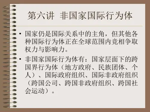 第六章 非国家行为体