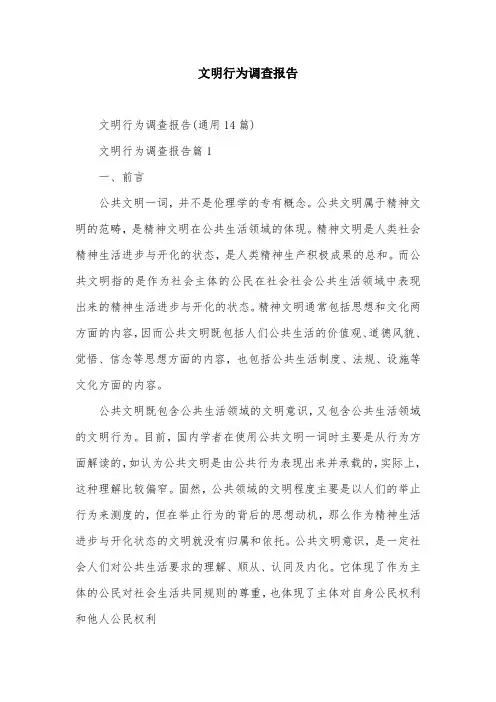 文明行为调查报告