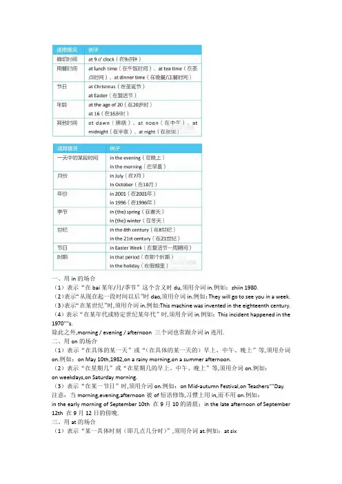 in,on,at介词短语用法