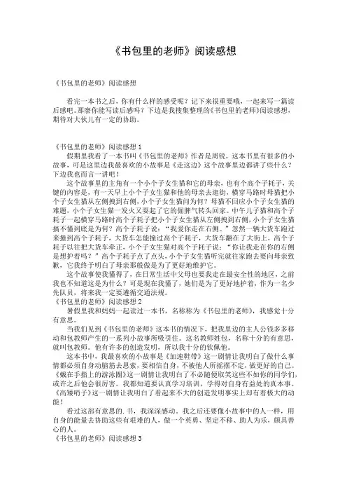 《书包里的老师》阅读感想
