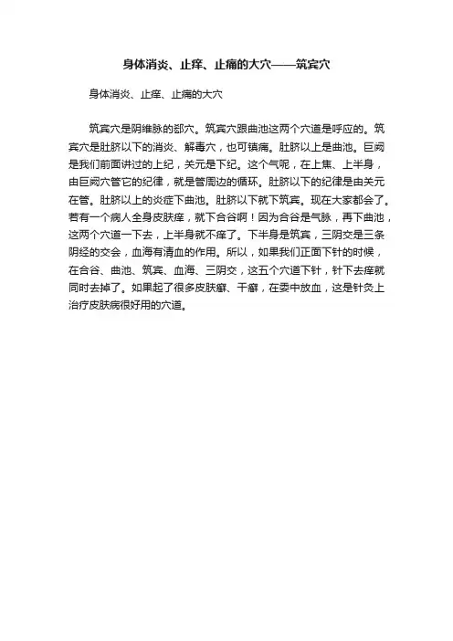 身体消炎、止痒、止痛的大穴——筑宾穴