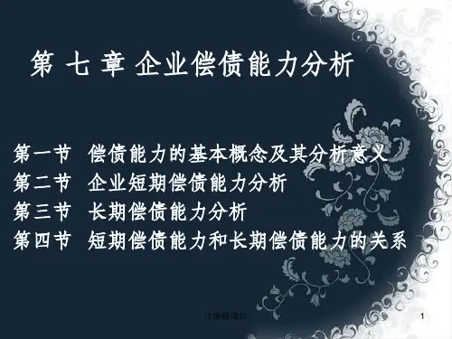 企业偿债能力分析_完整ppt课件