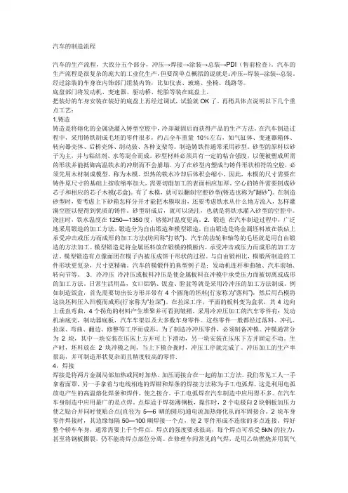 汽车的制造流程