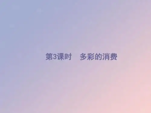 (浙江选考1)2019高考政治一轮复习第3课时多彩的消费课件