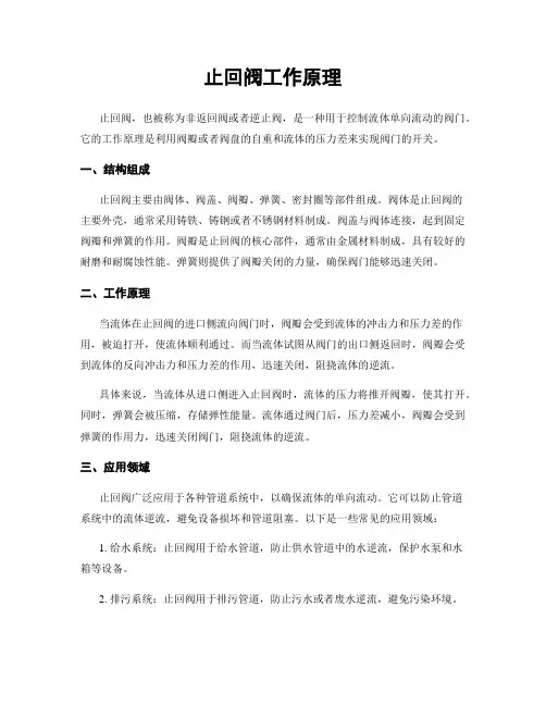 止回阀工作原理