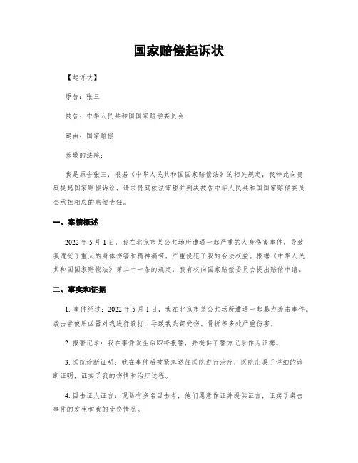 国家赔偿起诉状