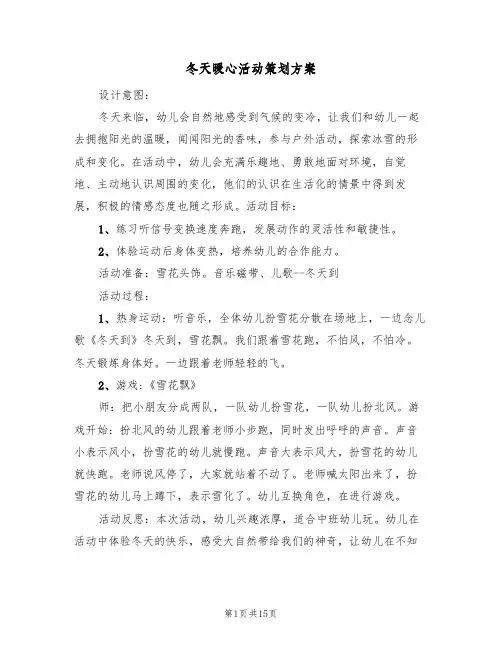 冬天暖心活动策划方案（五篇）
